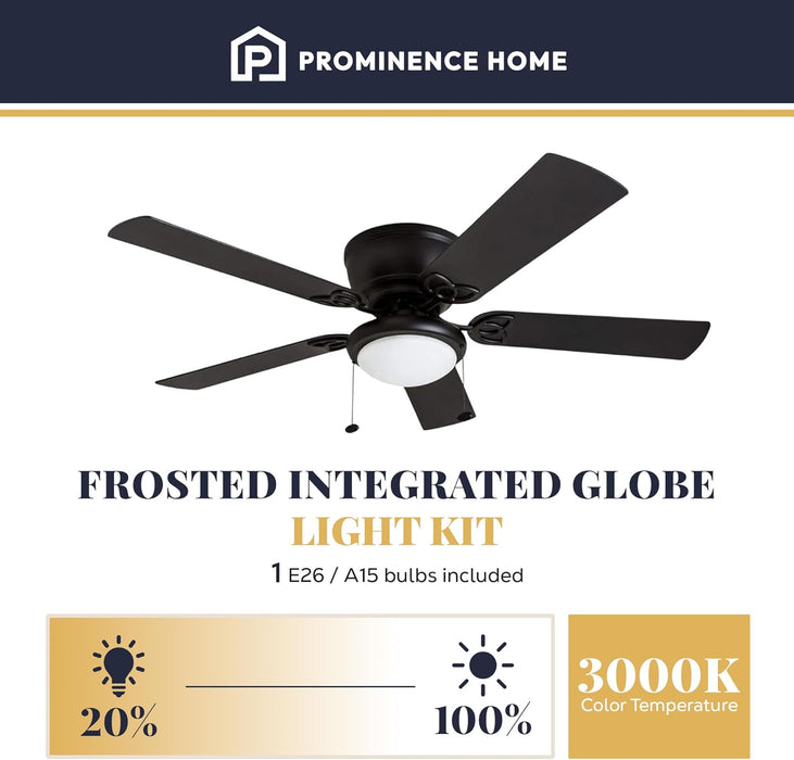 Classic 52-inch Matte Ceiling Fan Integrated Lighting