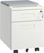 White Mobile File Cabinet, 2 Drawers, Seat