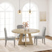 47 Inch round Dining Table for 4-6 People, Circle Dinner Table with Wooden Cross Pedestal Base, Farmhouse Kitchen Furniture for Dining Room, Living Room, Kitchen (Table Only) -Burlywood