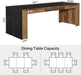Tribesigns Extra Long Dining Table for 6-8 People, 78.7-Inch Rectangular Kitchen Table with Wooden Tabletop and Legs for Kitchen, Dining Room, Living Room, Heavy Duty, Black+Brown