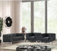 3-Piece Couches Velvet Fabric Living Room Furniture Set -Black