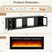80" Fireplace TV Stand With, Modern 50" Smart Fireplace Fire Place Entertainment Center, Adjustable TV Console with 12-Color LED Lights, for Living Room, Black