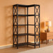 Black Industrial Grade Tall Corner Bookshelf Storage