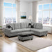 L-Shaped 3-Piece Flannel Sofa with Storage Ottoman Set, Sectional Couch Sofa Set for Living Room, Office, Small Space, Light Grey