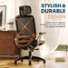Ergonomic Office Chair, High Back Home Desk Chair with 2D Flip-Up Arms, 3D Headrest, 90-120° Tilt and Wide Cushion, Big and Tall Mesh Chairs for Man Woman, Computer Task Chair Dark Wood Grain