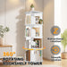 White 4 Tier Rotating Bookshelf Tower StorageSolution