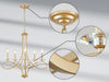 Gold Five Light Chandelier Fixture Crystal Accents