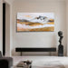 Textured Golden Mountain Wall Art 48"X24", Hand-Painted Heavy Impasto Textured Brushstrokes Wall Decor, Richly Layered Contemporary Artwork for Living Room Home Hallway Office Bedroom Decor
