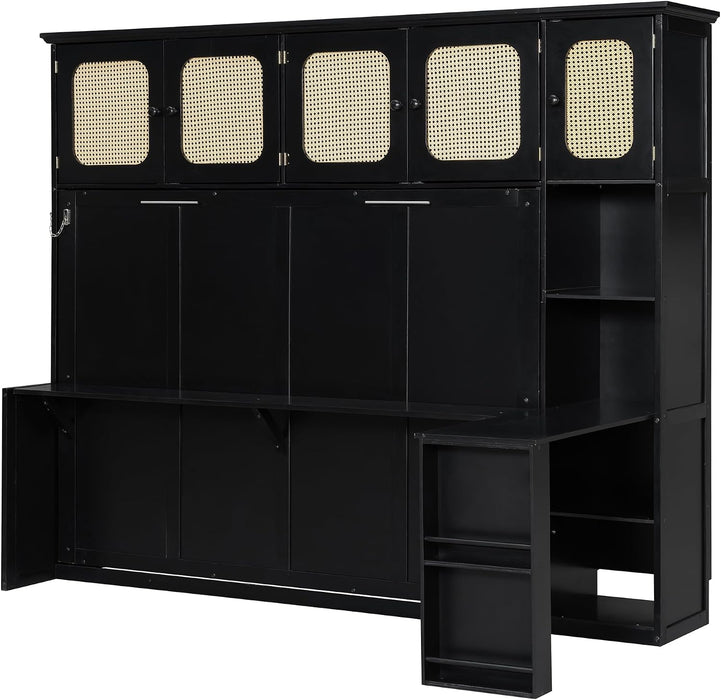 FullSizeMurphyBedWithDeskAndStorageCabinetsForHomeOffice