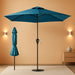 6.5X10Ft Patio Umbrella, Outdoor Umbrella with Push Button Tilt and Crank, 8 Sturdy Ribs, UV Protection & Waterproof Market Umbrella for Pool, Backyard, Beach,Deck (Lake Blue)