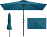 6.5X10Ft Patio Umbrella, Outdoor Umbrella with Push Button Tilt and Crank, 8 Sturdy Ribs, UV Protection & Waterproof Market Umbrella for Pool, Backyard, Beach,Deck (Lake Blue)
