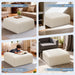 40" Square Stuffed Ottoman Pouf for Sofa Couch, Corduroy Poufs with Foam Chunk Filling, Furry & Fluffy Pouf Footstool Movable Ottoman. 40*31 Floor Poufs Foot Rest for Living Room, Beige(2 Piece Set)