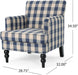 Luxurious Upholstered Blue Checkerboard Club Chair