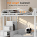 Full Size Loft Bed with Built-In Storage Stairs, Wardrobe, Metal High Loft Bed Frame with Sided Guardrail, Solid Slats, Space Saving Loft Bunk Bed Frame with Wardrobe for Kids Teens, White