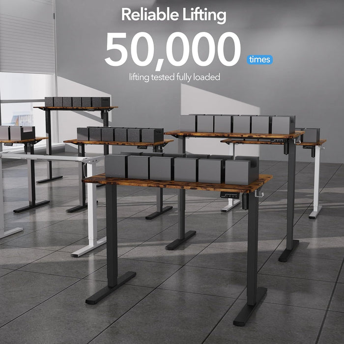 Electric Standing Desk Adjustable Height, Stand up Home Office Desk, 40X24 Inches Sit Stand Desk with Memory Preset, Rustic Brown
