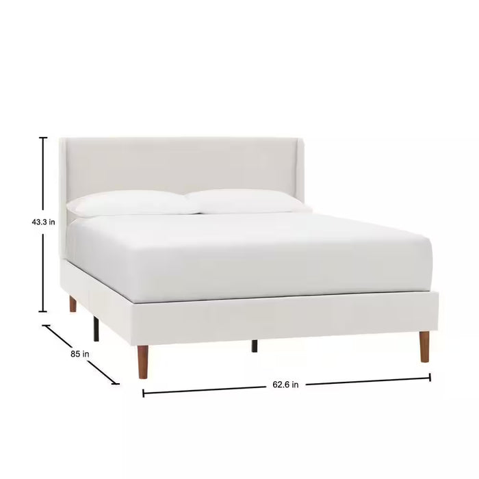 Handale Ivory Queen Upholstery Mid Century Platform Bed