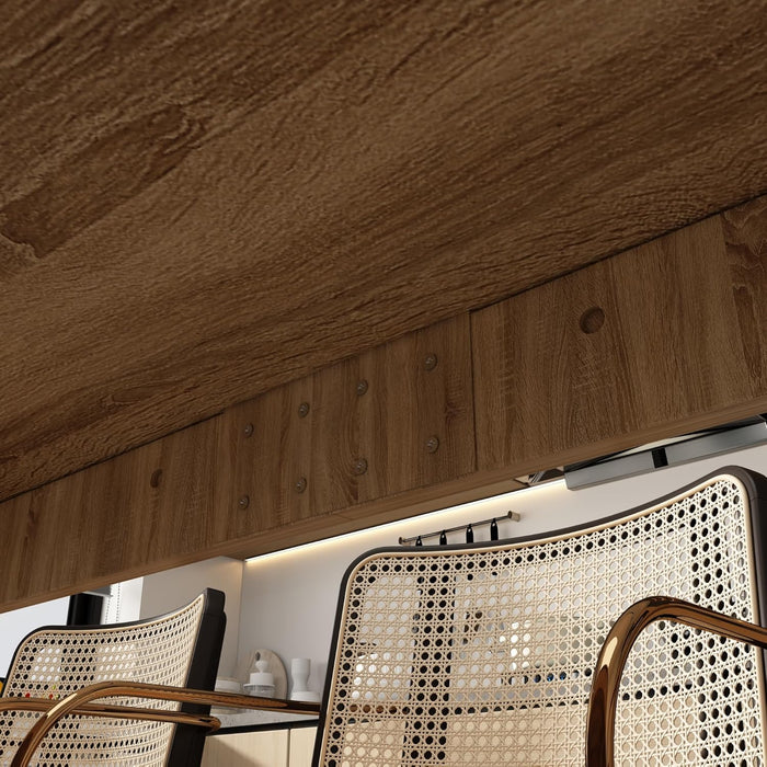 86.6" W Dining Table for 8-10 People, Versatile Modern Wooden Dinner Table Kitchen Table for Dining Room Conference Room, Light Brown