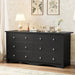 Black Dresser With Six Deep Drawers StorageSolution