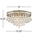 Luxury Ceiling Light Flush Mount Fixture Brushed Nickel 15 1/4" Wide Crystal Droplets for Bedroom Hallway