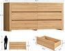 55" Dresser for Bedroom with 6 Drawers, Modern Dressers & Chests of Drawers with Thicker Panels, Wooden Dresser TV Stand, Bedroom Dressers, for Bedroom, Hallway, Natural