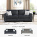 Queen Sleeper Sofa Dark Gray Upholstered ChenilleWeave