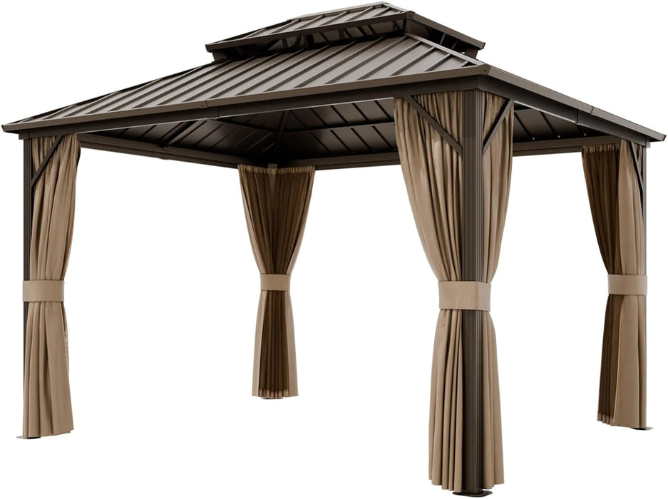 12x10 Hardtop Gazebo Aluminum Frame Weatherproof Durable