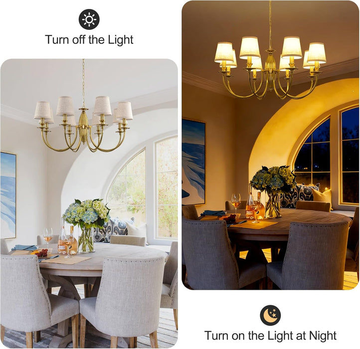 34.6in EightLight Chandelier Over Table Fixture LivingRoom