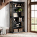 Black Freestanding Floorstanding Bookshelf 75 Inch Wood