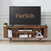 54" Tambour Door TV Stand,Wood Mid Century Modern TV Cabinet for up to 65“ Tv,Curved Edge Long TV Stand with Storage for Bedroom Living Room(Walnut, 54Inch)