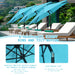 7.5FT Patio Umbrellas with Push Button Tilt and Crank, Blue