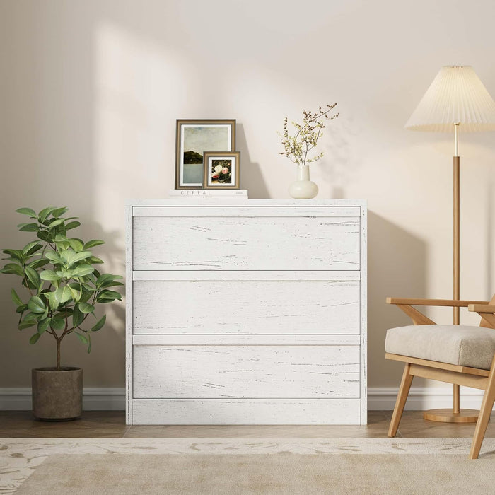3 Dresser for Bedroom, 30.5" Tall Dresser, Freestanding Vertical Drawer with Storage, Wooden Closet Chest Storage for Living Room, Hallway, Entryway, White