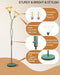 Flower Floor Lamp for Living Room, Modern Dimmable Floor Lamp with DIY Goosenecks & Bulbs Included, Spring Green 2 Light Standing Tall Lamp for Bedroom/Kids Room/Sofa Beside/Corner Decor