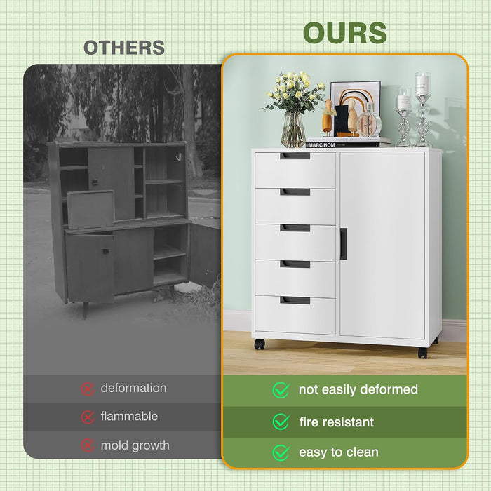 White Storage Cabinet With Adjustable Shelves Office