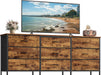 BELLAH Collection - Dresser for Bedroom, TV Stand for Tvs up to 70 Inches, Chest of Drawers for Living Room, Closet, Steel, 9 Drawers, Industrial, Rustic Brown and Ink Black ULGS233KD02S