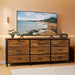 BELLAH Collection - Dresser for Bedroom, TV Stand for Tvs up to 70 Inches, Chest of Drawers for Living Room, Closet, Steel, 9 Drawers, Industrial, Rustic Brown and Ink Black ULGS233KD02S