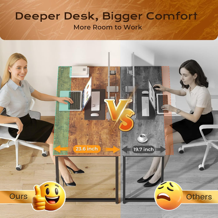 47 X 24 Inch Computer Desk with Deeper Desktop