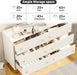 6 Drawer Dresser for Bedroom, 47" Wide Large Storage Chest of Drawers
