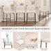 Counter Height Bar Stools Set of 4, 25 Inch Modern Fabric Kitchen Island Stools with Back, Upholstered Counter Barstools Armless Bar Chairs with Metal Legs for Island Dining Room Bar, Beige