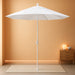 9' round Aluminum Market Umbrella, Crank Lift, Push Button Tilt, White Pole, White Olefin