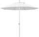 9' round Aluminum Market Umbrella, Crank Lift, Push Button Tilt, White Pole, White Olefin