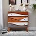 3-Drawer Dresser with Sculpted Wave Fronts, Tri-Color Drawer Design, Modern Chest of Drawers Storage Cabinet for Bedroom, Living Room, Hallway, or Office