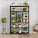 Rustic Bookcases and Book Shelves, Metal Wood 6 Tier Bookshelf and Book Rack Storage, Industrial Vertical Display Etagere Book Case 6 Shelf, Vintage Large Book Shelf for Bedroom Living Room, Brown