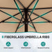 10 FT Outdoor Patio Umbrella, Patio Table Umbrella with Push Button Tilt and Crank, Outdoor Patio Umbrellas with 8 Fiberglass Ribs, Patio Umbrellas for Market, Garden, Pool (Beige)