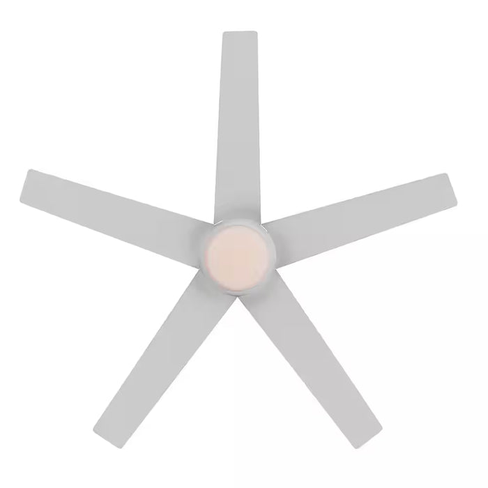 Mena 44 In. LED Indoor/Outdoor Matte White Ceiling Fan with Light Kit and Reversible Blades Included