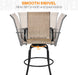 Patio Swivel Barstools Outdoor Chairs Set of 4, High Bistro Stools Outdoor Furniture, All-Weather Patio Stools for Outside, Beach, Lawn, Poolside and Garden, Black/Brown