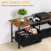 TV Stand with Storage Drawers, Farmhouse Entertainment Center for 50/55/60 Inch Television, Industrial TV Console Table for Living Room and Bedroom, Brown (Brown)