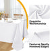 10-Pack White Tablecloths for Rectangle Tables, 60 X 102 Inches, Stain-Resistant Polyester Fabric for 6 Foot Tables - Washable Table Covers for Weddings, Banquets, Birthday, Parties, Events