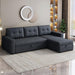 Storage Sectional Sofa Bed Dark Grey, L-Shaped, 81.5"