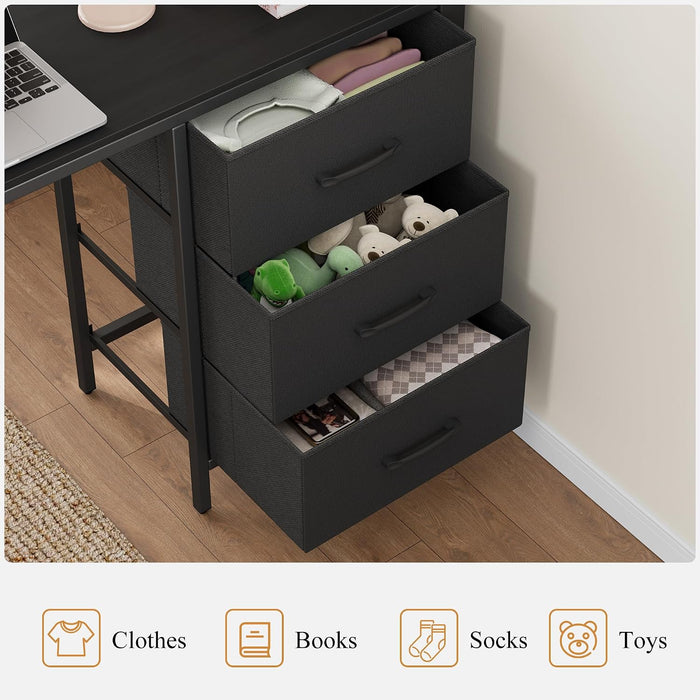 Black Twin Over Twin Bunk Bed WithDeskChargingStation