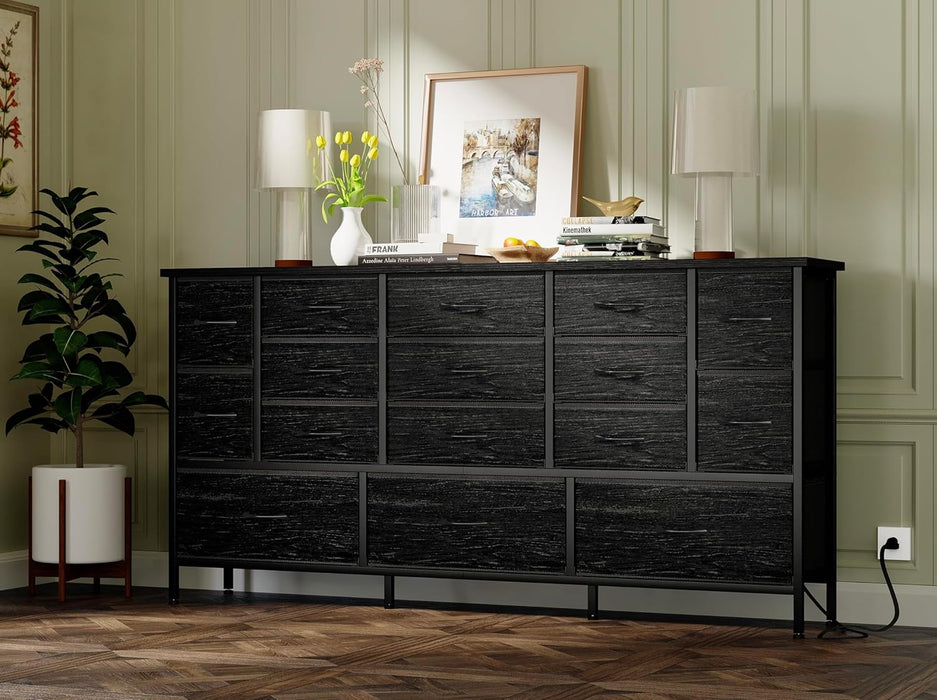 Black Dresser with 16 Drawers